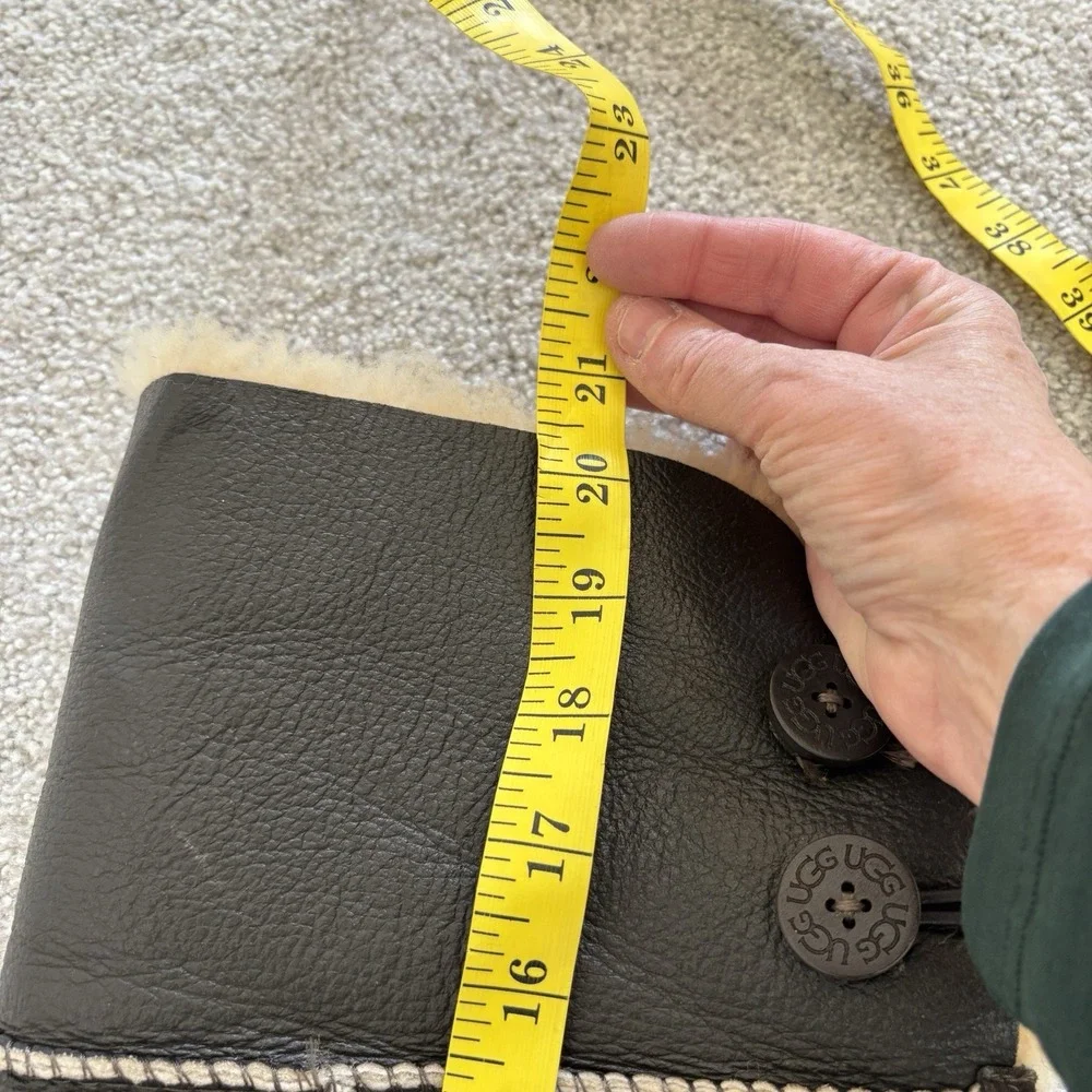 UGG Bailey Button Over the Knee Boots Bomber Brown‎ Leather Eva Shearling Size 7